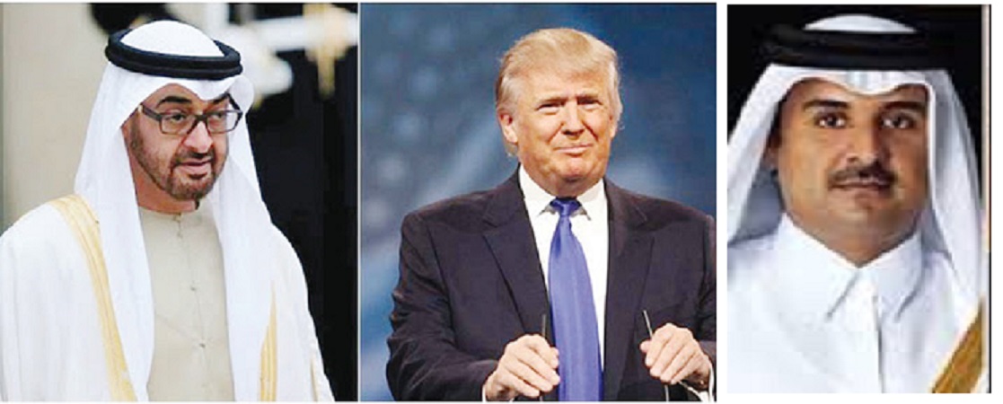 في اتصال هاتفي: ترامب يطلب من ولي عهد أبو ظبي أن “يبوس خشم الشيخ تميم”!!