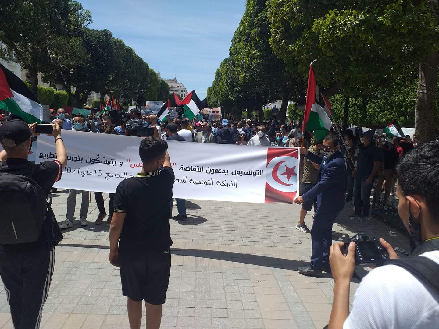 تونس: حراك سياسي ومدني لدعم المقاومة الفلسطينية والمطالبة بتجريم التطبيع