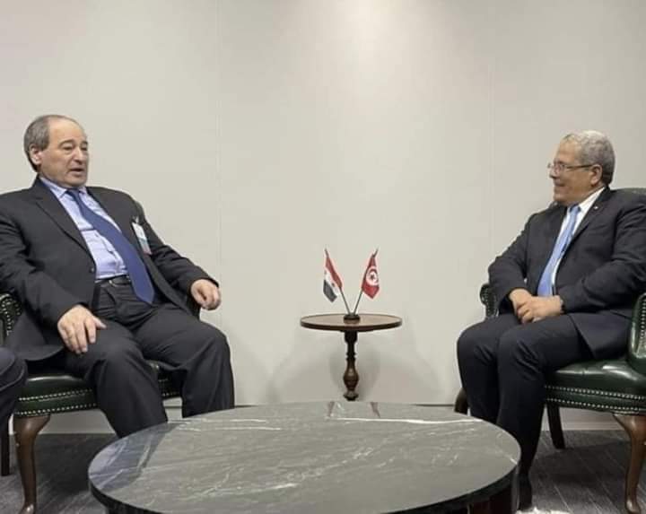 وزير الشؤون الخارجية عثمان الجرندي يلتقي نظيره السوري فيصل المقداد