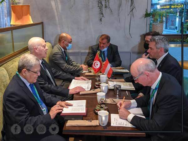 العلاقات الثنائية بين تونس والنمسا محور لقاء رئيس الجمهورية بالمستشار النمساوي